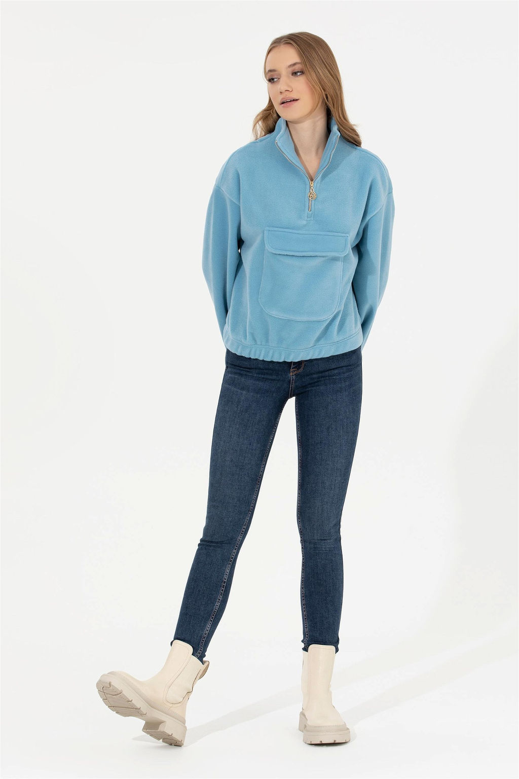Женская синяя толстовка стоя - U.s. polo assn фото 9