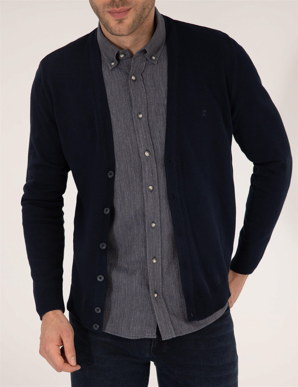 Lacivert Slim Fit Basic D__meli Triko H_rka - Pierre cardin фото 6