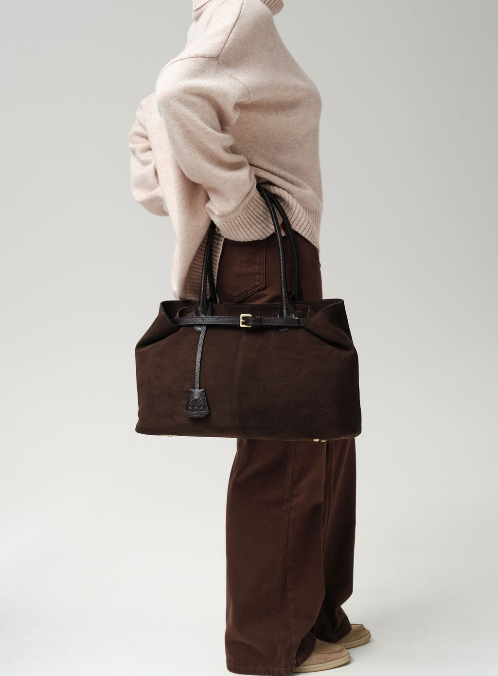 Замшевая сумка Daniela DBR 31375 черный каштан  фото 7