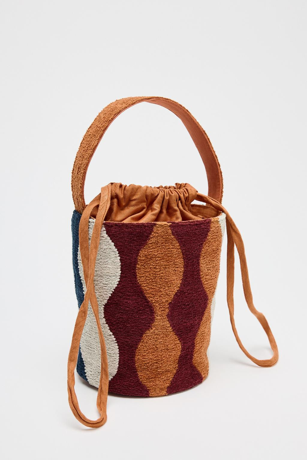 COLOUR BLOCK CYLINDRICAL MINI BUCKET BAG - Zara фото 2