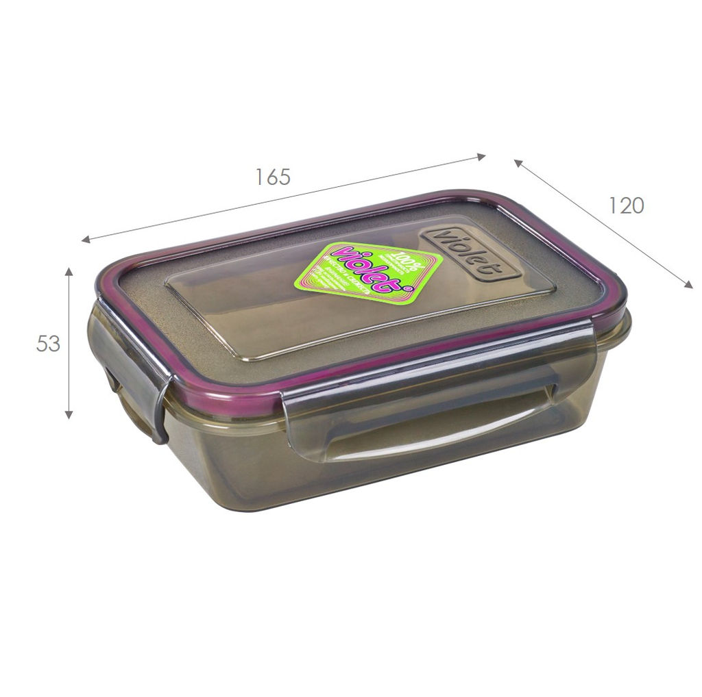 Контейнер герметичный прямоуг. 500 мл, арт. 092/051 ДЫМЧАТЫЙ - Полимербыт фото 2