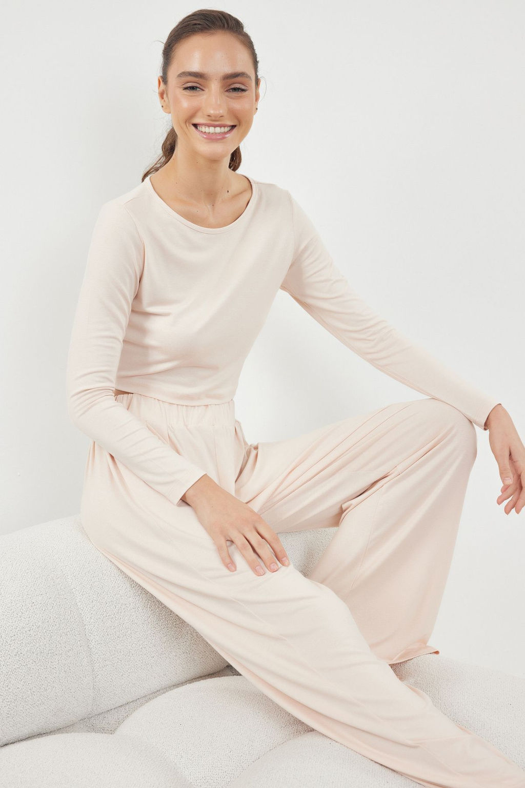 Trendyolmilla Siyah Viskon Orme Pijama Tak?m? TWOAW21AU0034  фото 2
