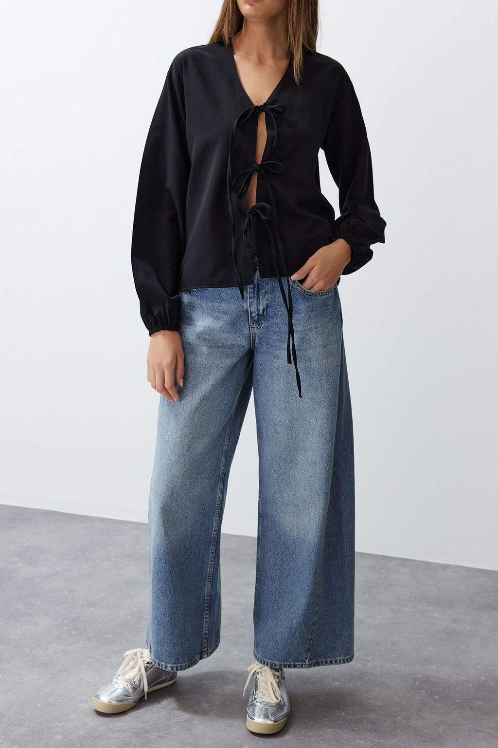 Lacivert Onden Baglamal? Dokuma Gomlek TEDSS24GO00001