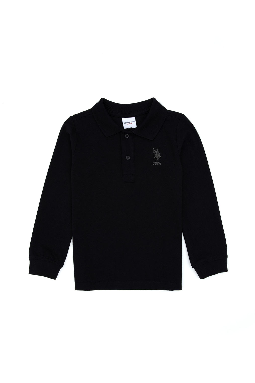 Erkek _ocuk Siyah Basic Polo Yaka Sweatshirt Sepette S_rpriz _ndirim