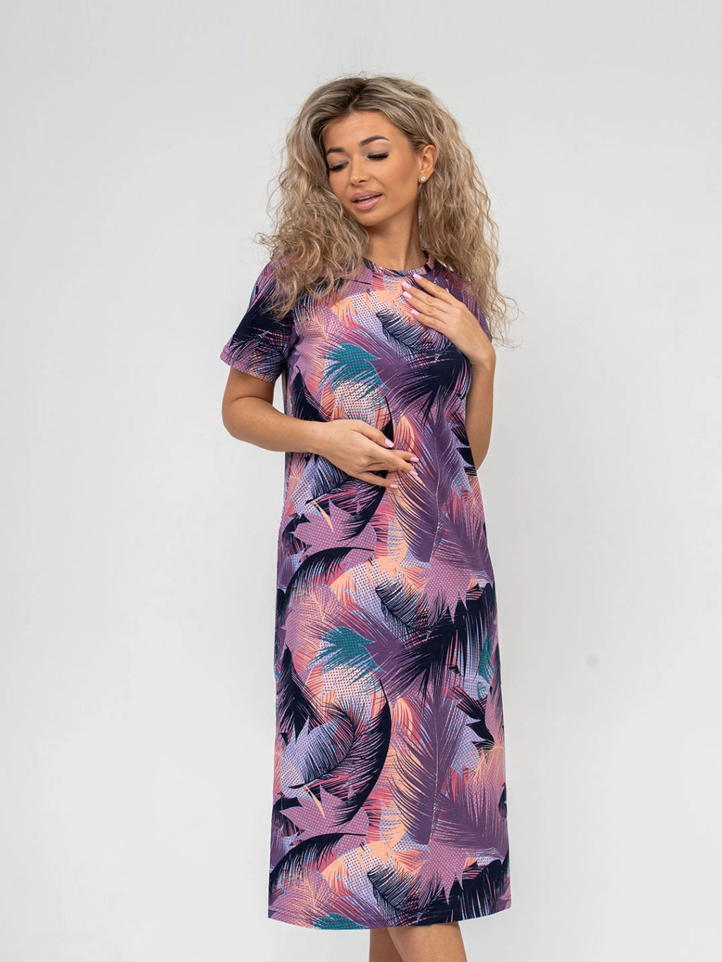 Платье женское, цвет фиолетовый зеленый