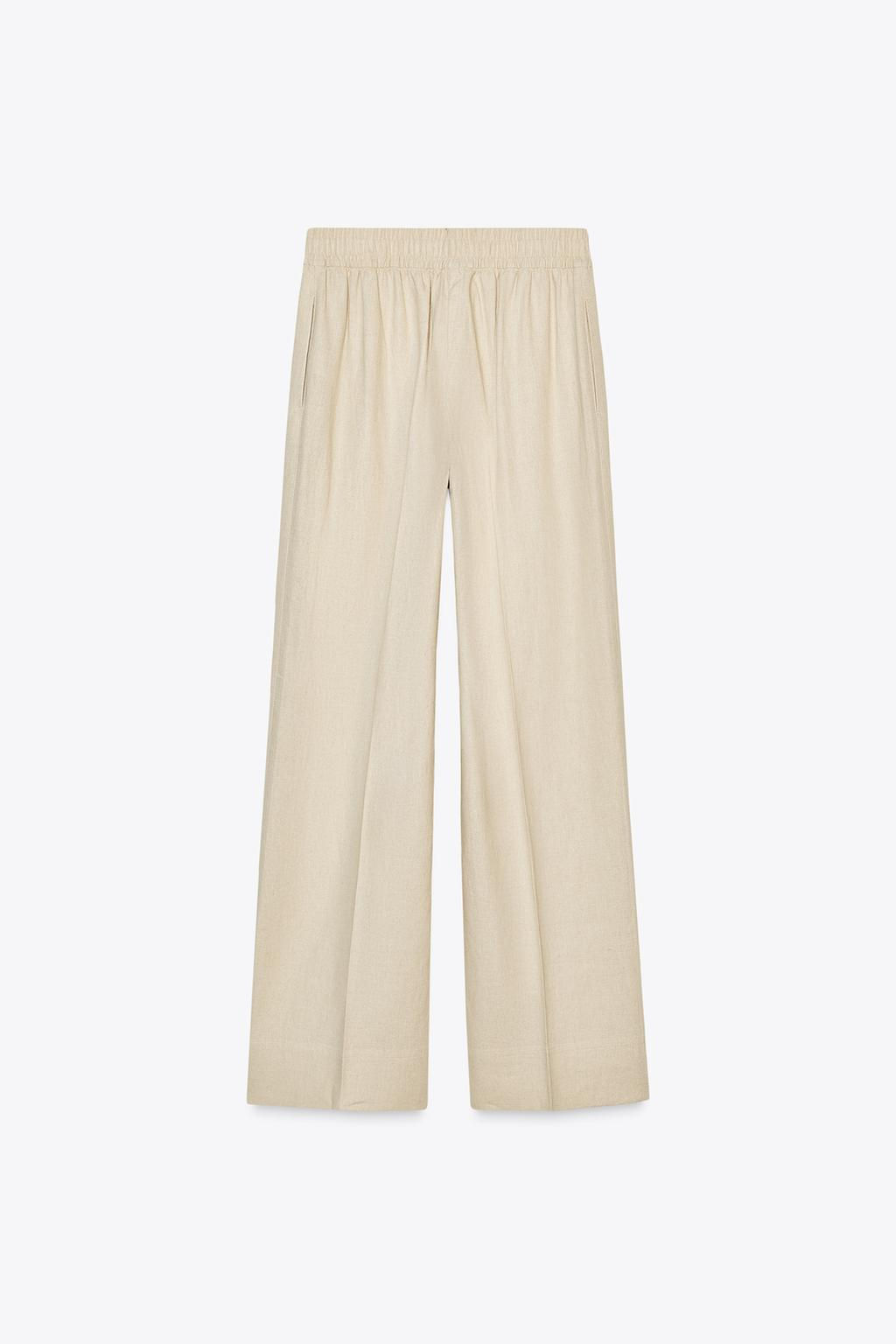 WIDE-LEG LINEN-BLEND TROUSERS - Zara фото 13