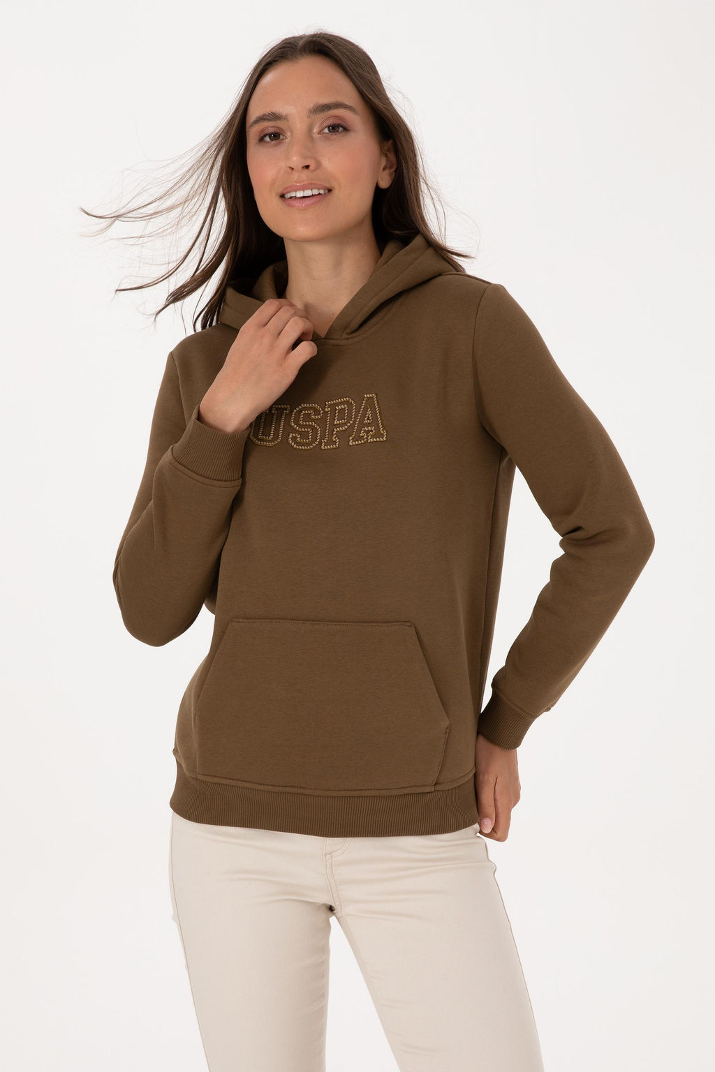 Kad_n Haki Basic Sweatshirt Sepette S_rpriz _ndirim