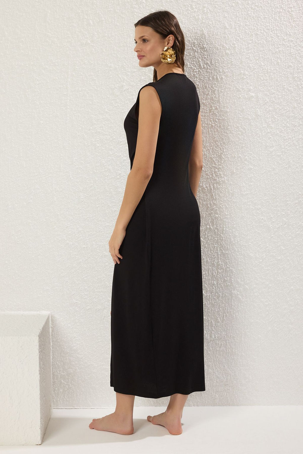 Siyah Orme Y?rtmacl? Maxi Plaj Elbise TBESS25EL00117 - Trendyolmilla фото 4