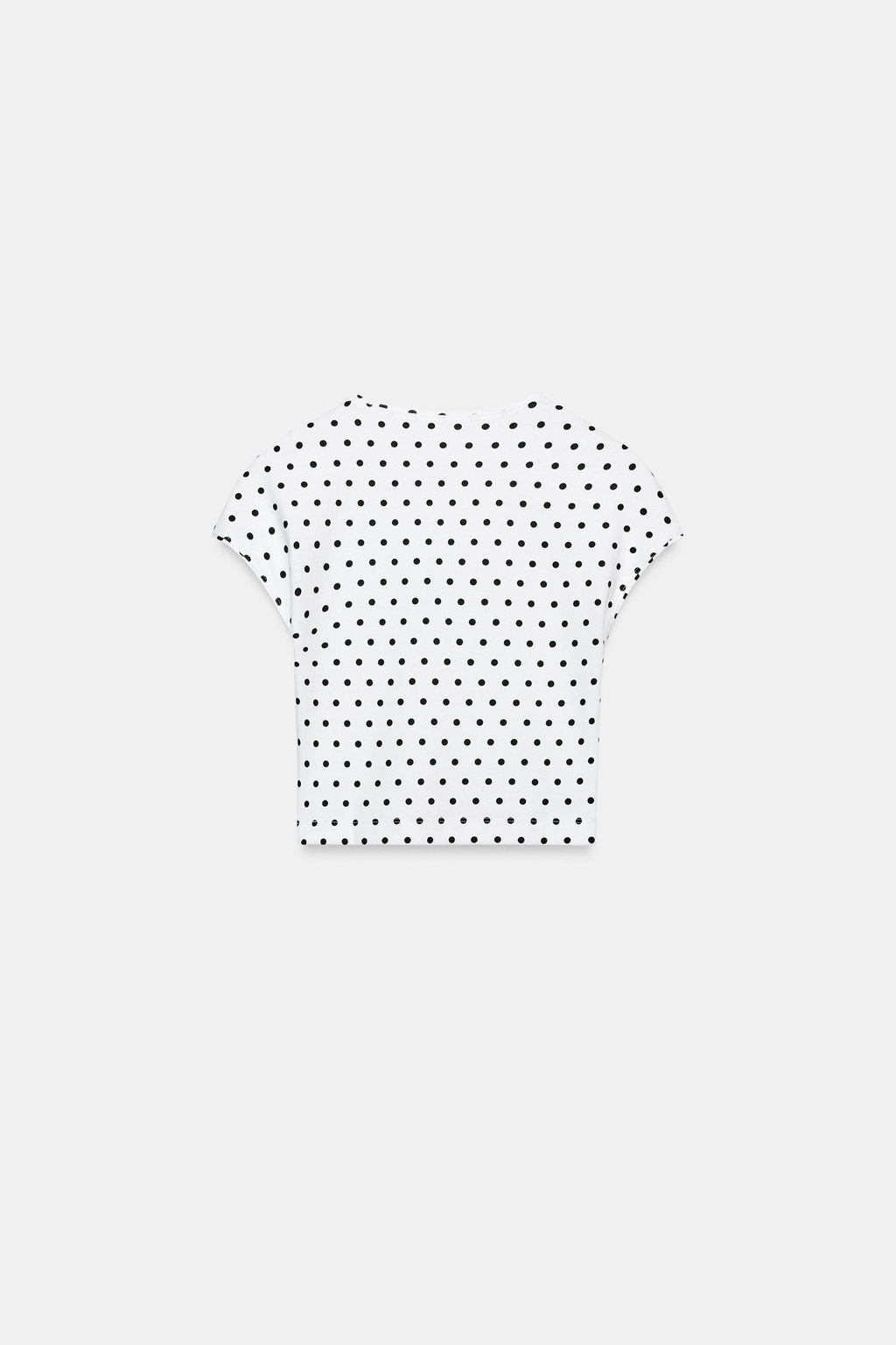 CAMISETA CROPPED MANGA CORTA / Blanco / Negro