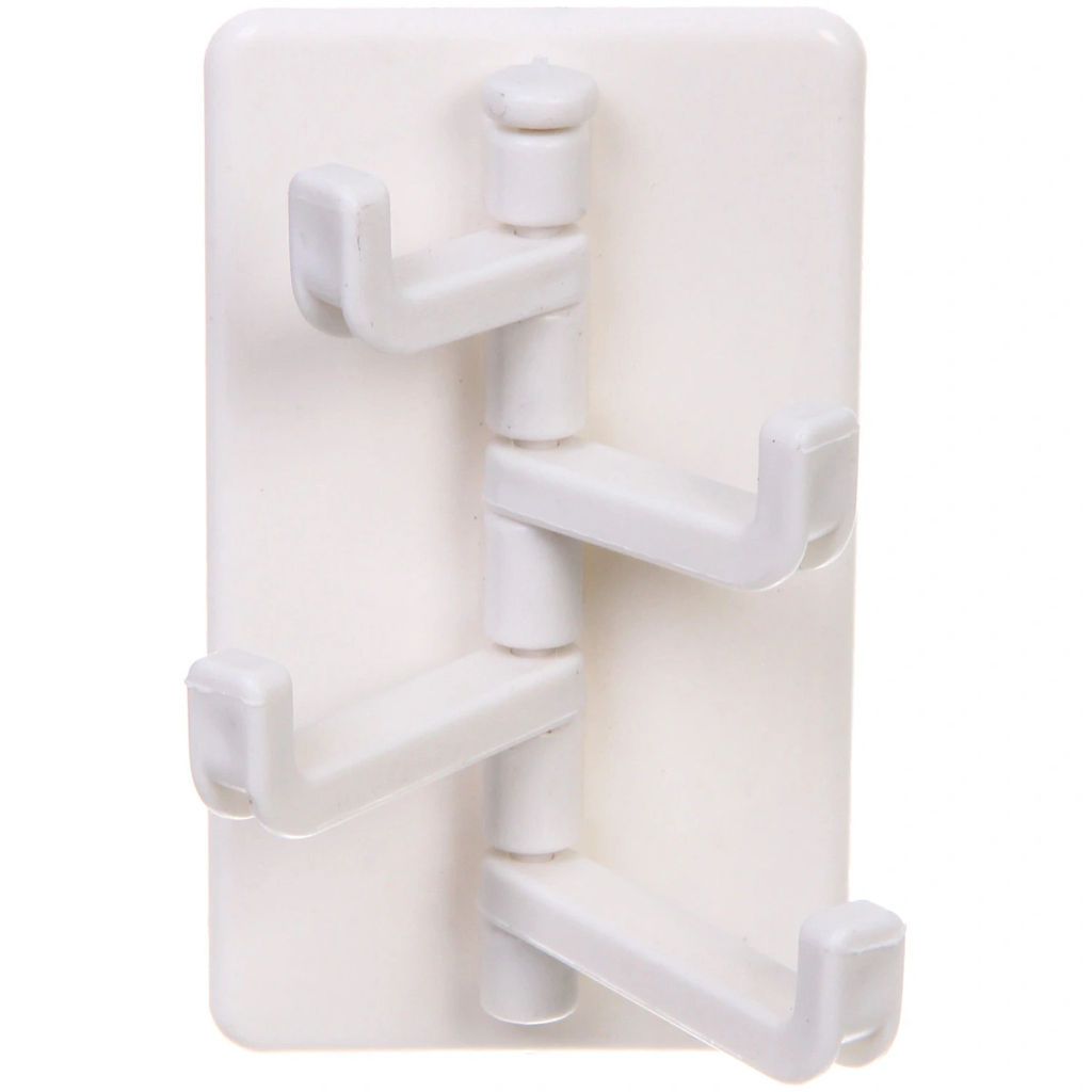 Цена за 10 шт. Крючок настенный многофункциональный на липкой основе "ИДЕЯДОМА", цвет белый, нагрузка 3кг/9*5,5см (пакет с подвесом)