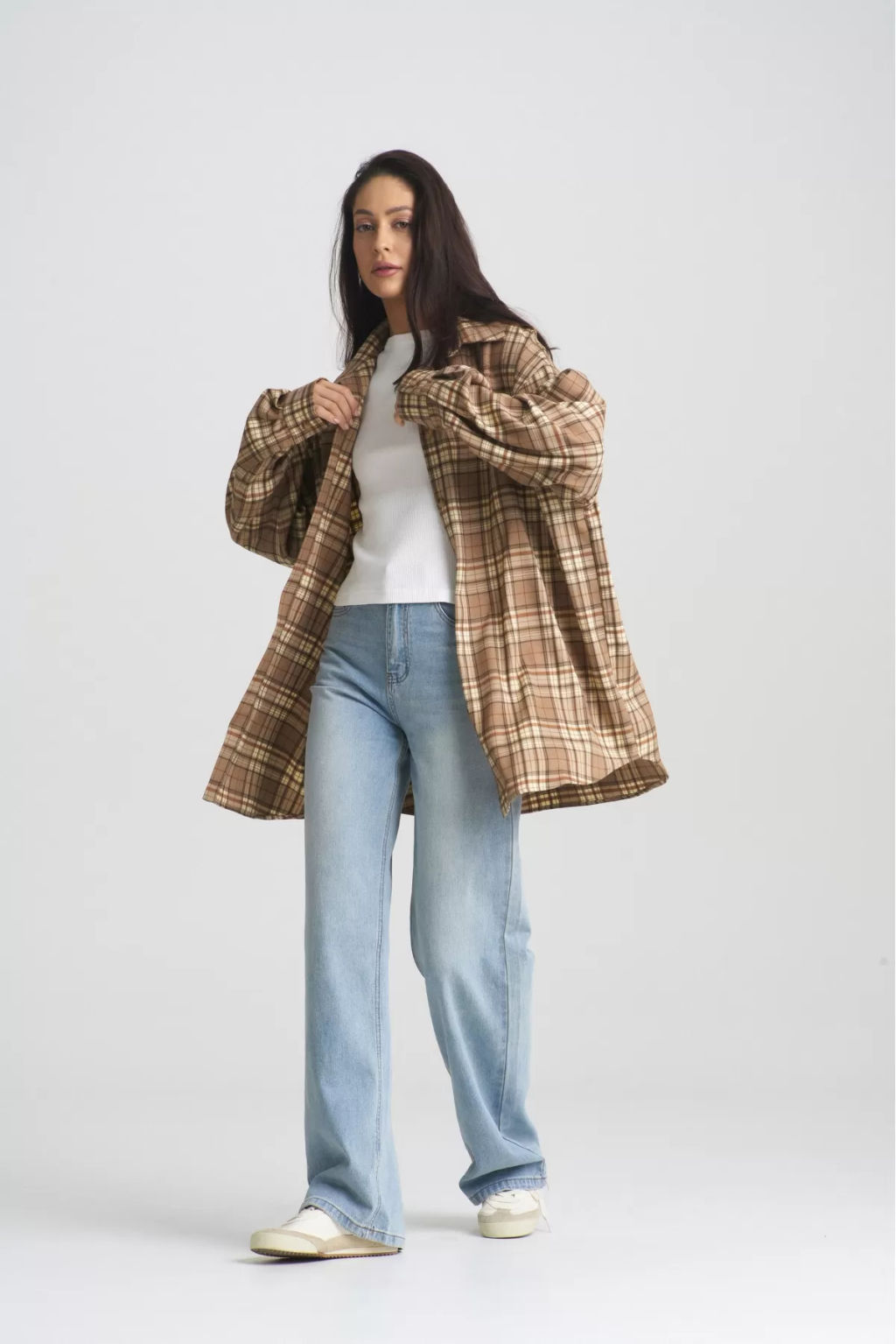 Рубашка в клетку Beige - Erist store фото 2