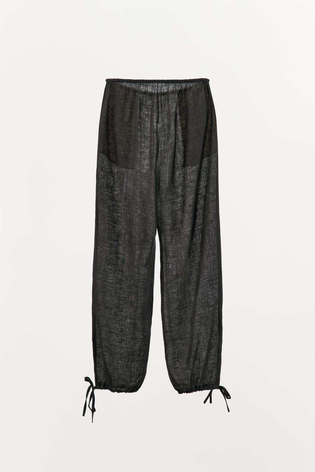 CONTRAST LINEN TROUSERS - Zara фото 10