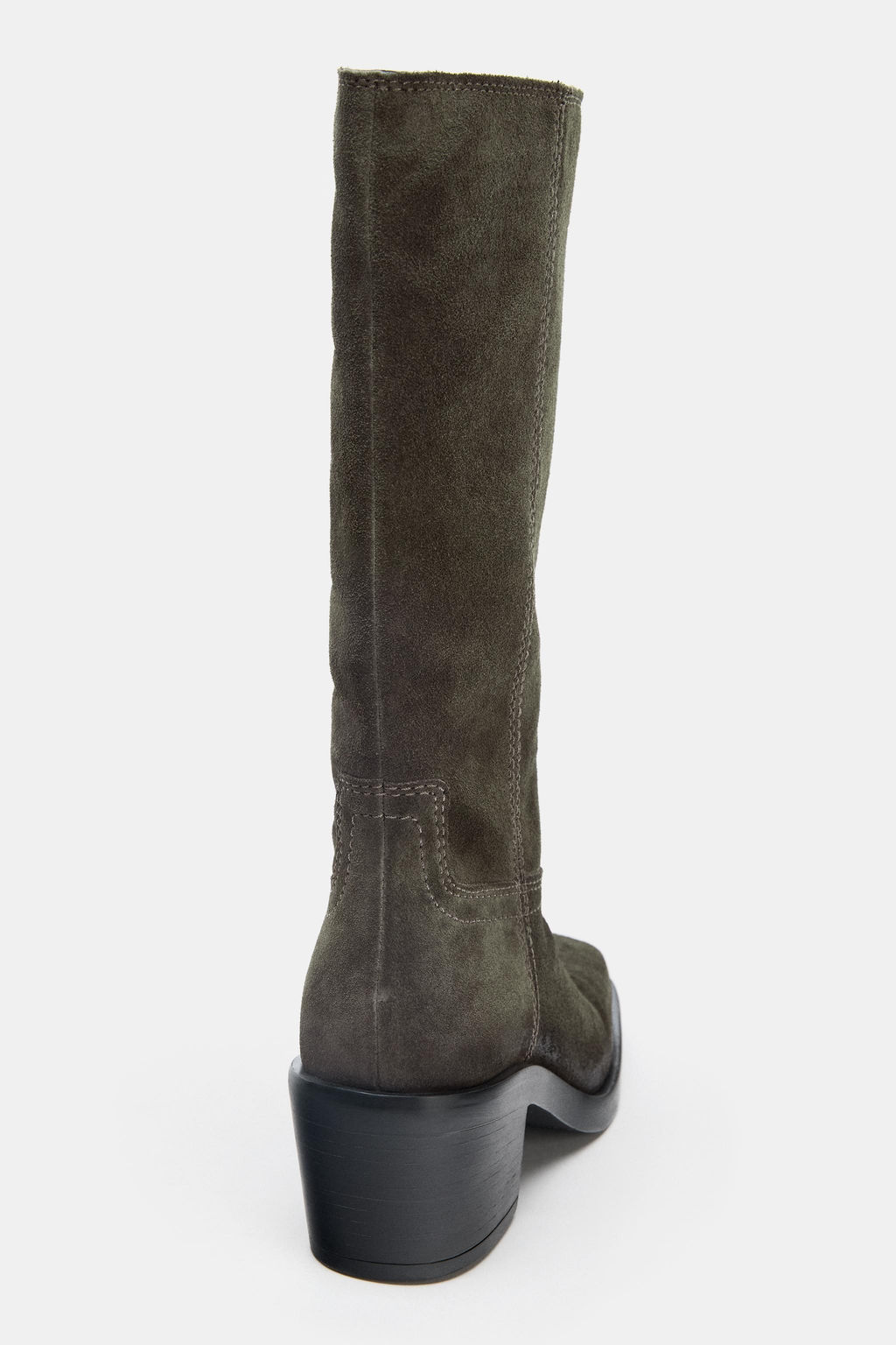 SPLIT SUEDE CONTRAST STITCH BOOTS - Zara фото 11