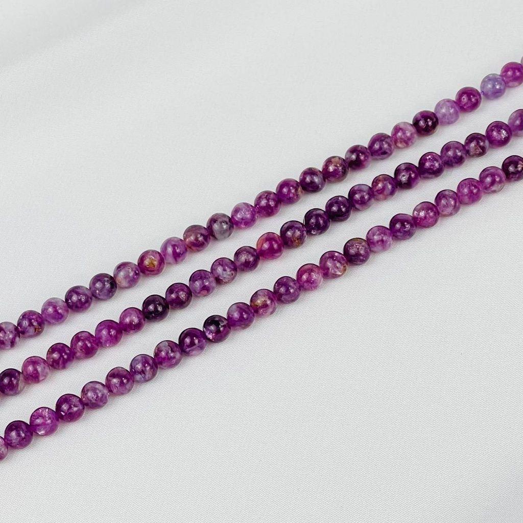 Бусины для украшений из Лепидолита (70 бусин) 39 см