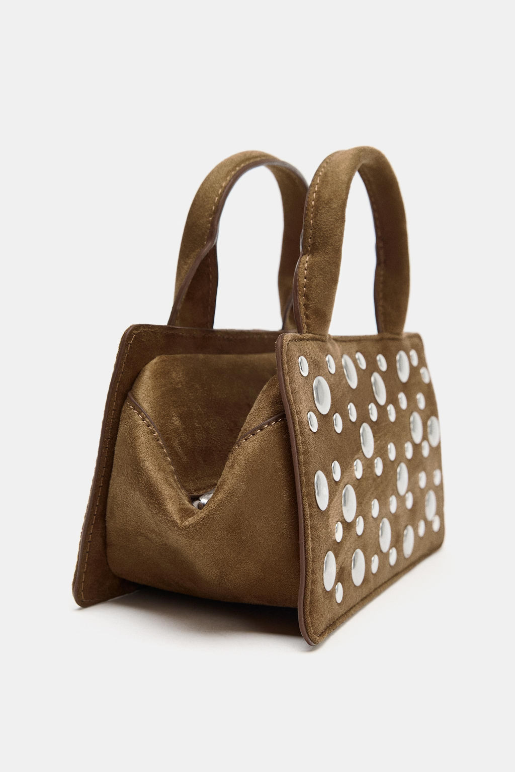 BOLSO DE MANO TACHAS / Verde - Zara фото 5