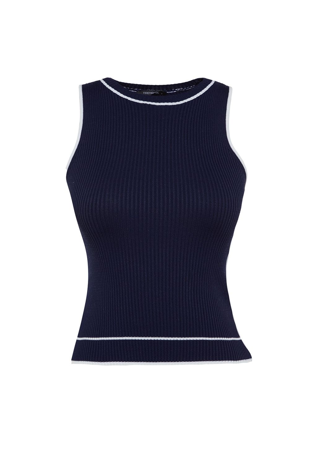 Lacivert Basic Renk Bloklu Ince Bluz TWOSS23BZ00611