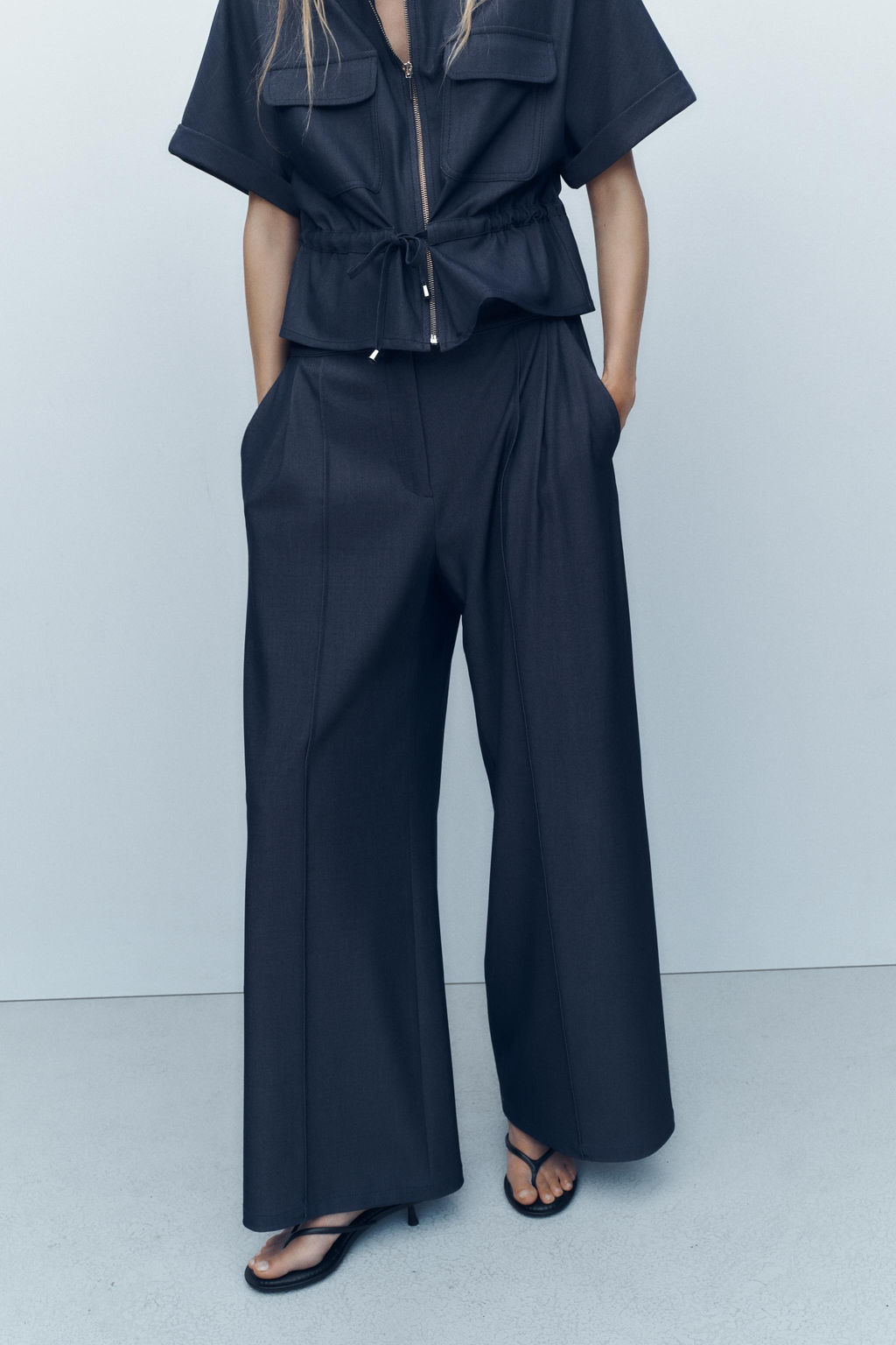 WIDE-LEG DARTED TROUSERS - Zara фото 9