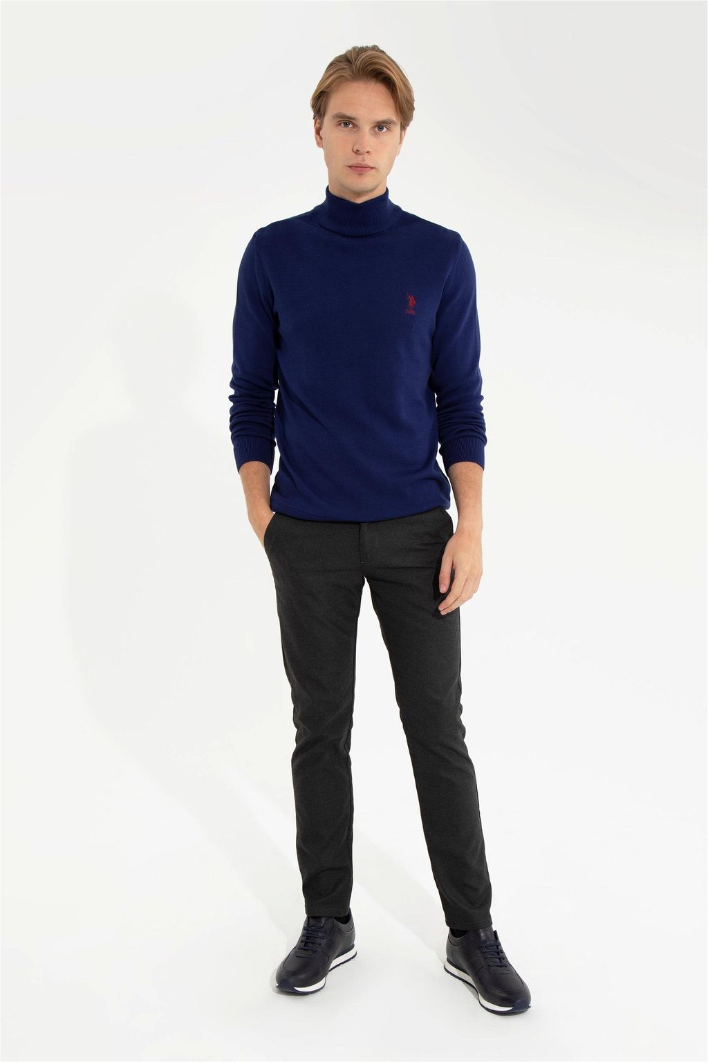 U. S. Polo Assn / Мужской синий базовый свитер - U.s. polo assn фото 3