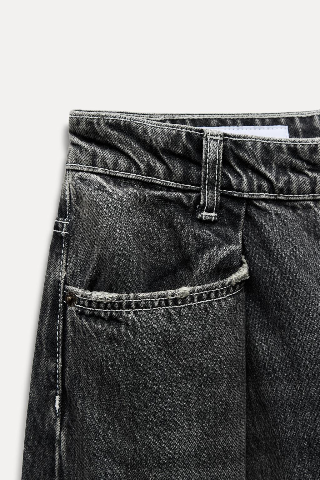 TRF RELAXED FIT HIGH-WAIST JEANS WITH PLEATS - Zara фото 9