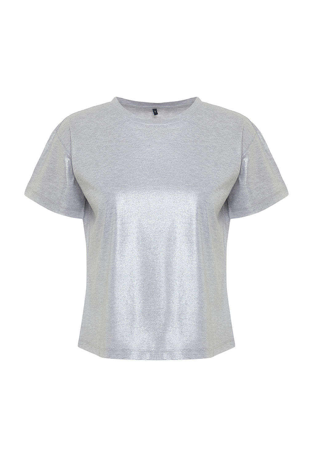 Trendyolmilla Alt?n Varak Bask?l? Regular/Normal Kal?p Orme Bluz TWOSS24BZ00097  фото 13