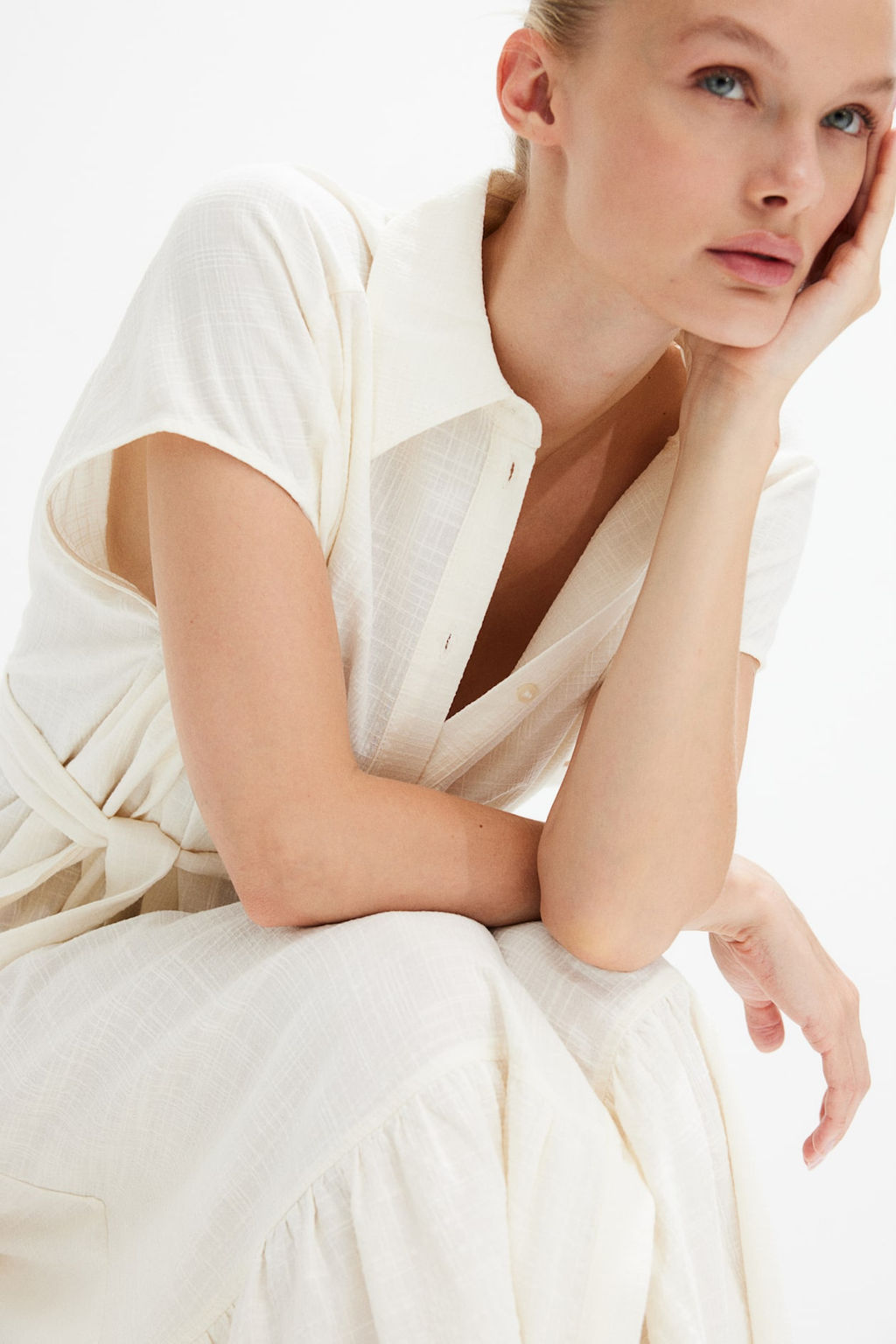 Vestido oversize con cinturon de anudar - H&m фото 2