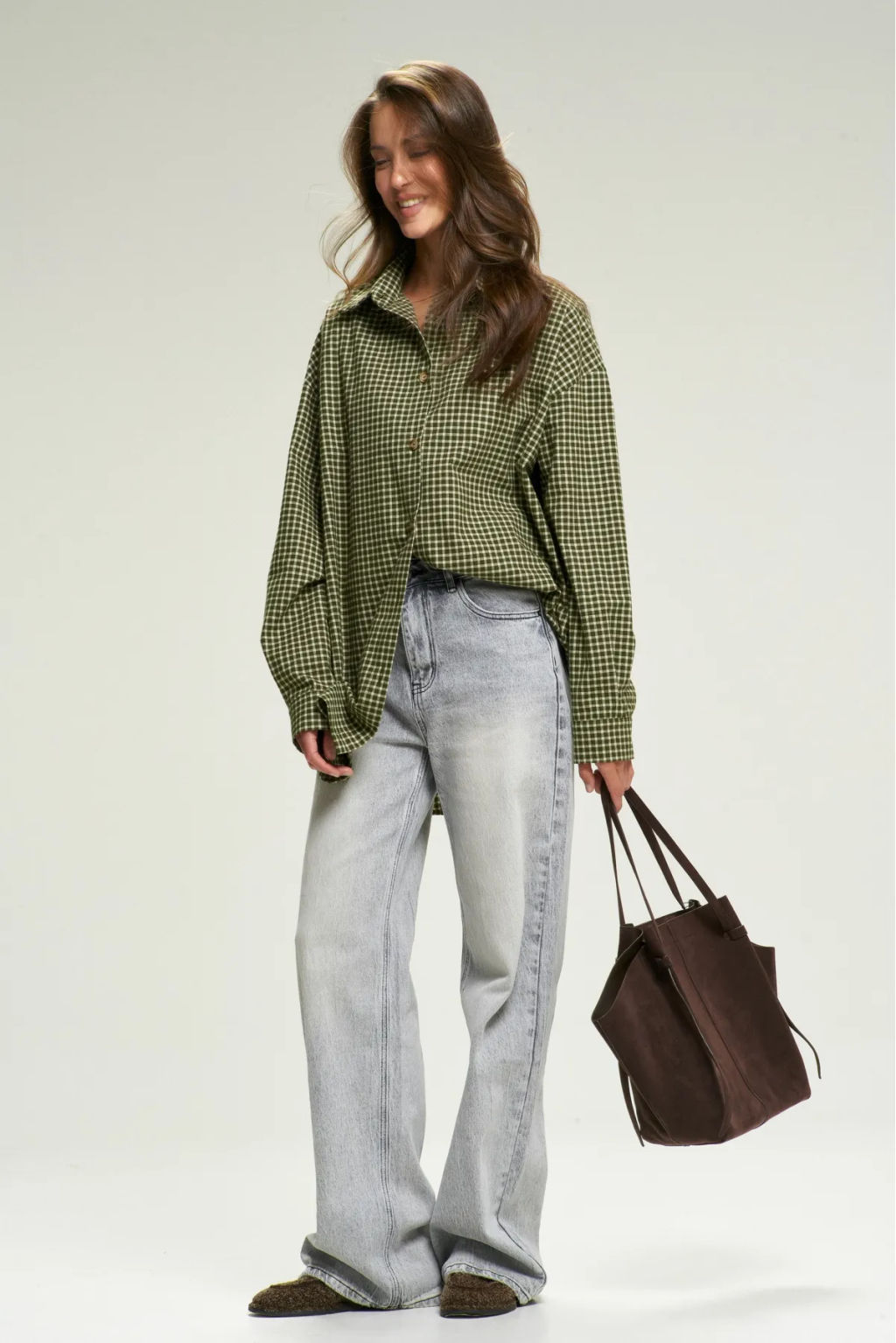 Рубашка Oversized в клетку Green