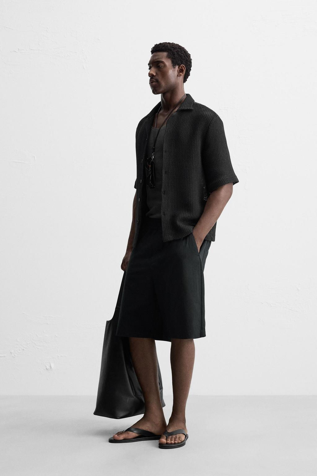 RELAXED FIT COTTON BERMUDA SHORTS - Zara фото 17