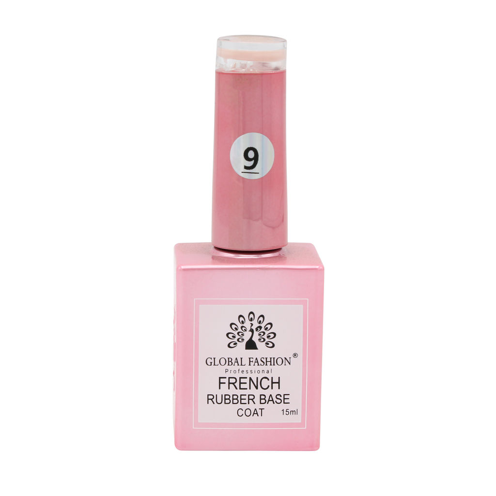 Каучуковая база для гель лака френч, Rubber Base Coat French, 15 мл., Global Fashion 09  фото 3