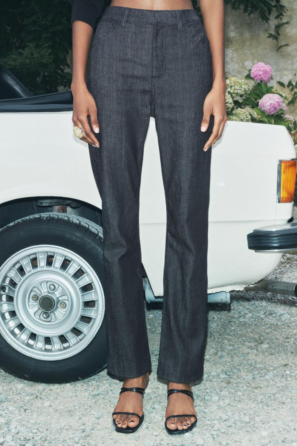 ZW COLLECTION SLIM FIT MID-RISE JEANS - Zara фото 3