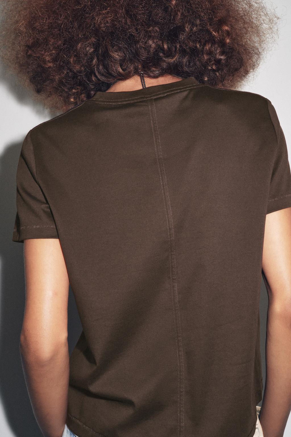 MERCERISED COTTON T-SHIRT - Zara фото 10