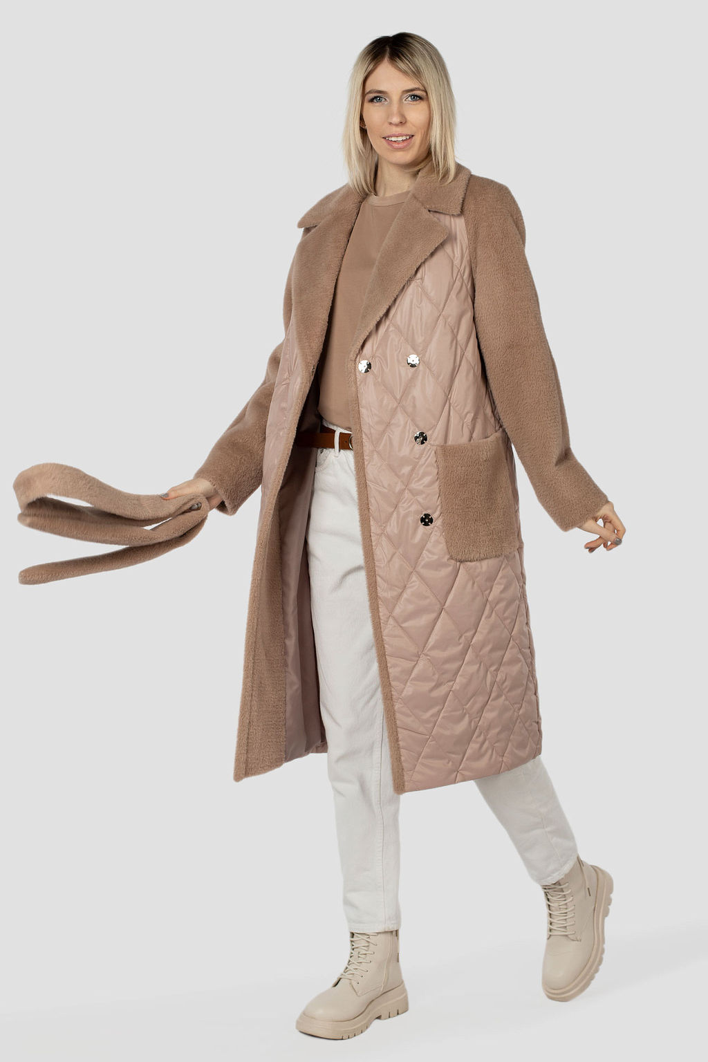 Пальто женское демисезонное (пояс) Утеплитель: Синтепон - El podio фото 2