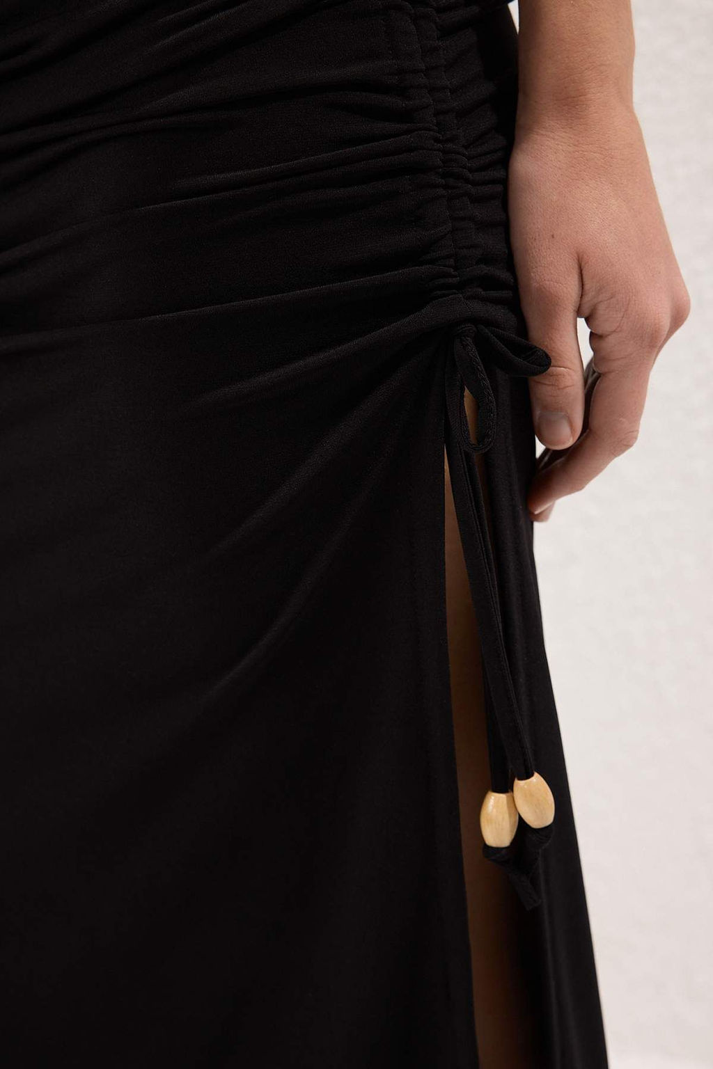 Siyah Orme Buzgulu Maxi Plaj Elbise TBESS25EL00144 - Trendyolmilla фото 3