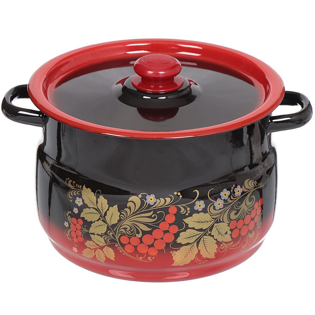 ЭМ_Кастрюля 8,0 л груш. РЯБИНА ЧЕРНАЯ арт С1920.38, С1920.3Р СибТ/ОБКЛ