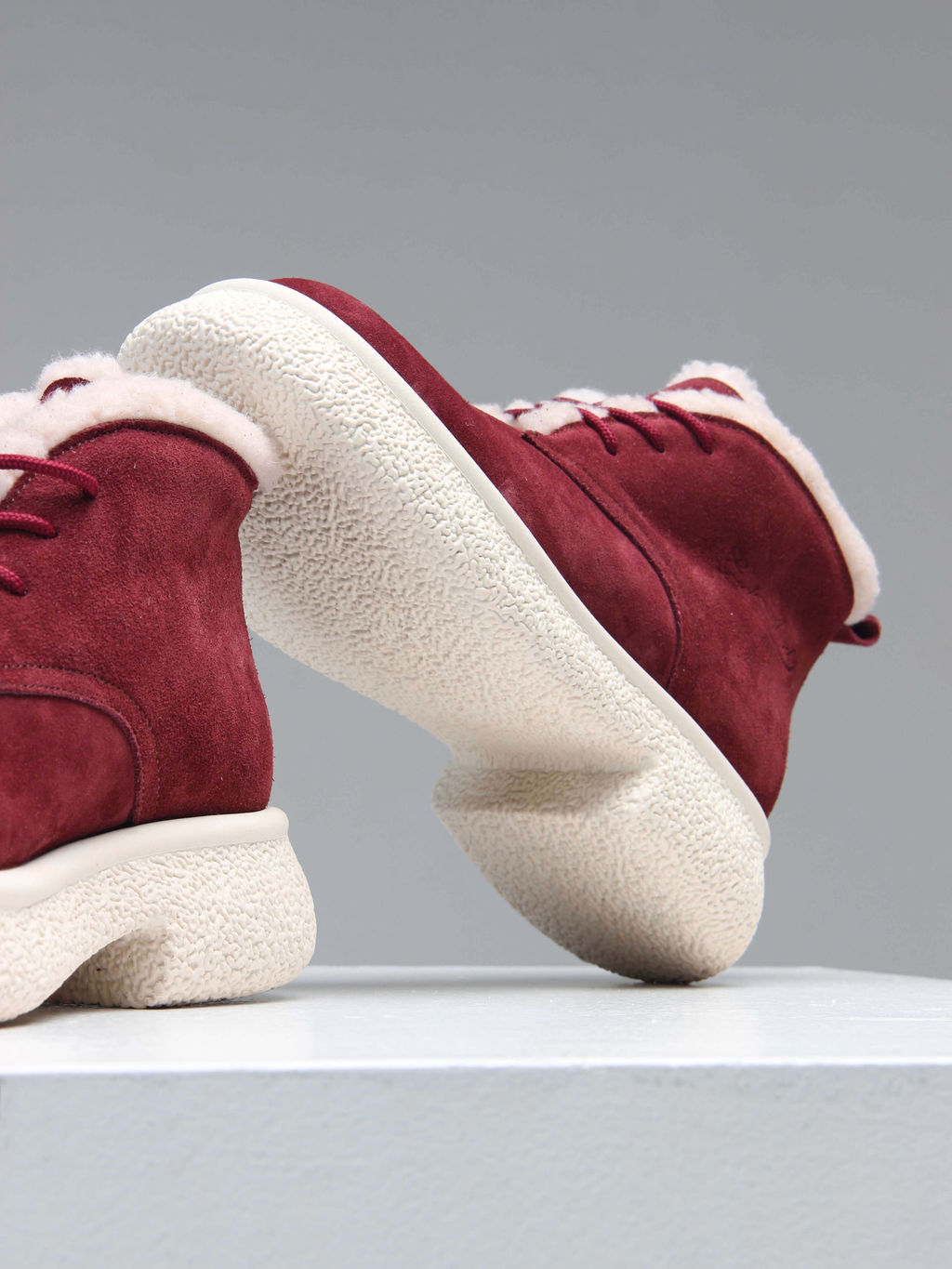 Ботинки 308.агатаw. бордo замша з/Шерсть