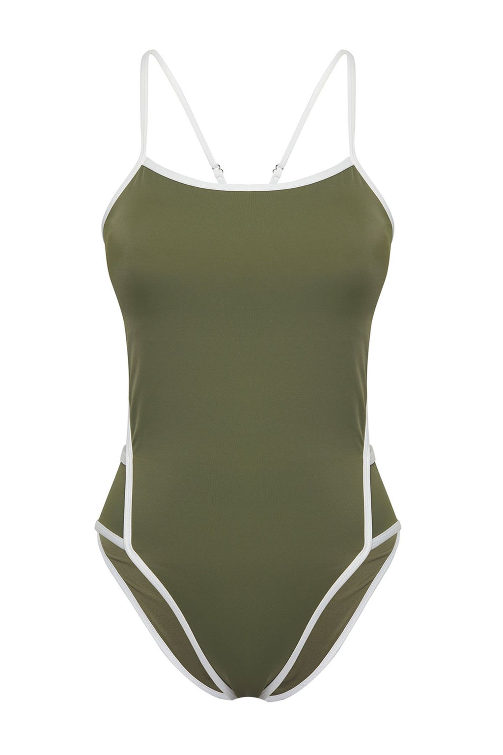 TRENDYOLMILLA Haki Halter Yaka Biyeli S?rt Detayl? Regular Mayo TBESS25MA00074  фото 6