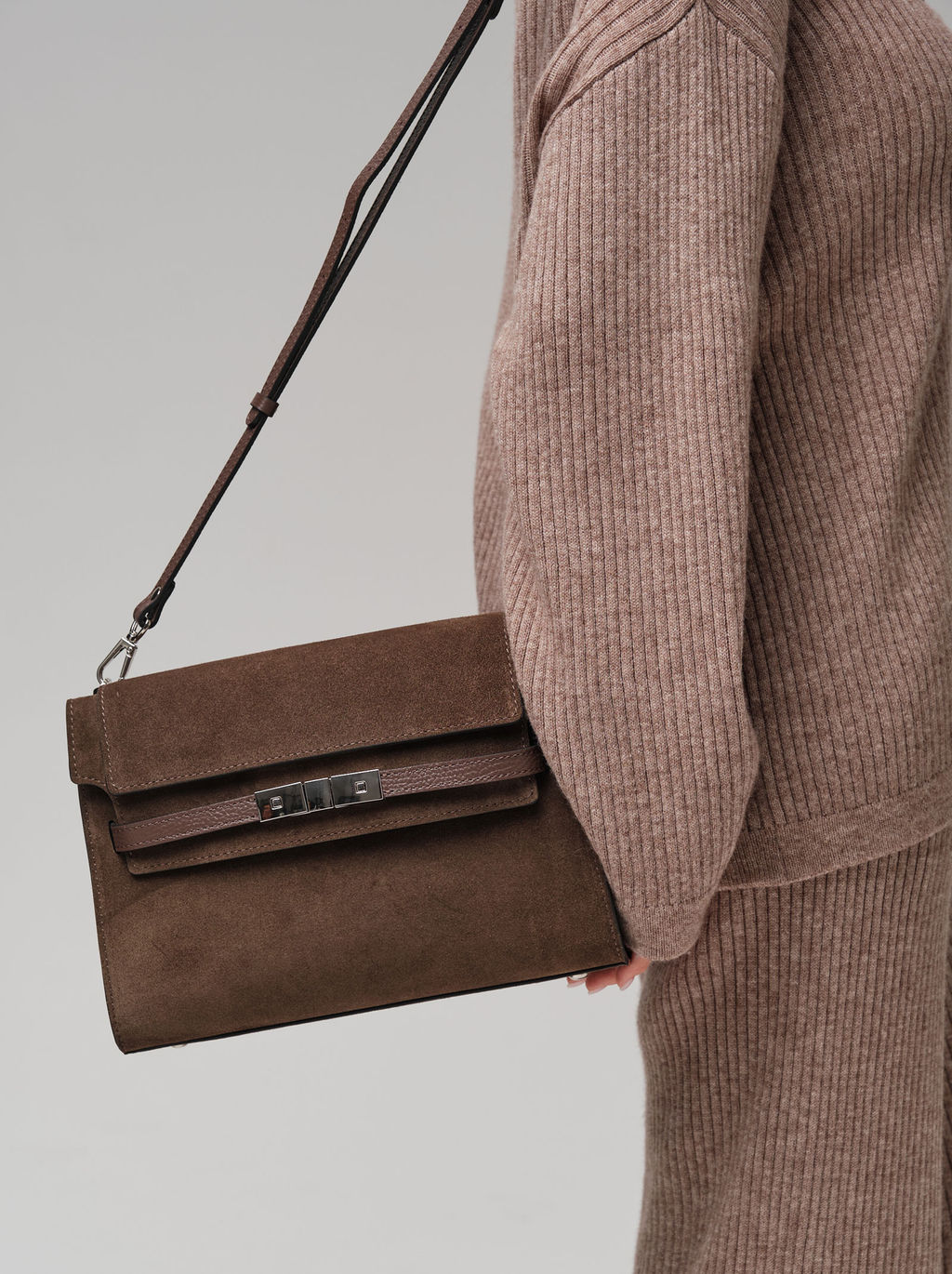 Замшевая сумка Rachel DBR 31361 кофе  фото 6