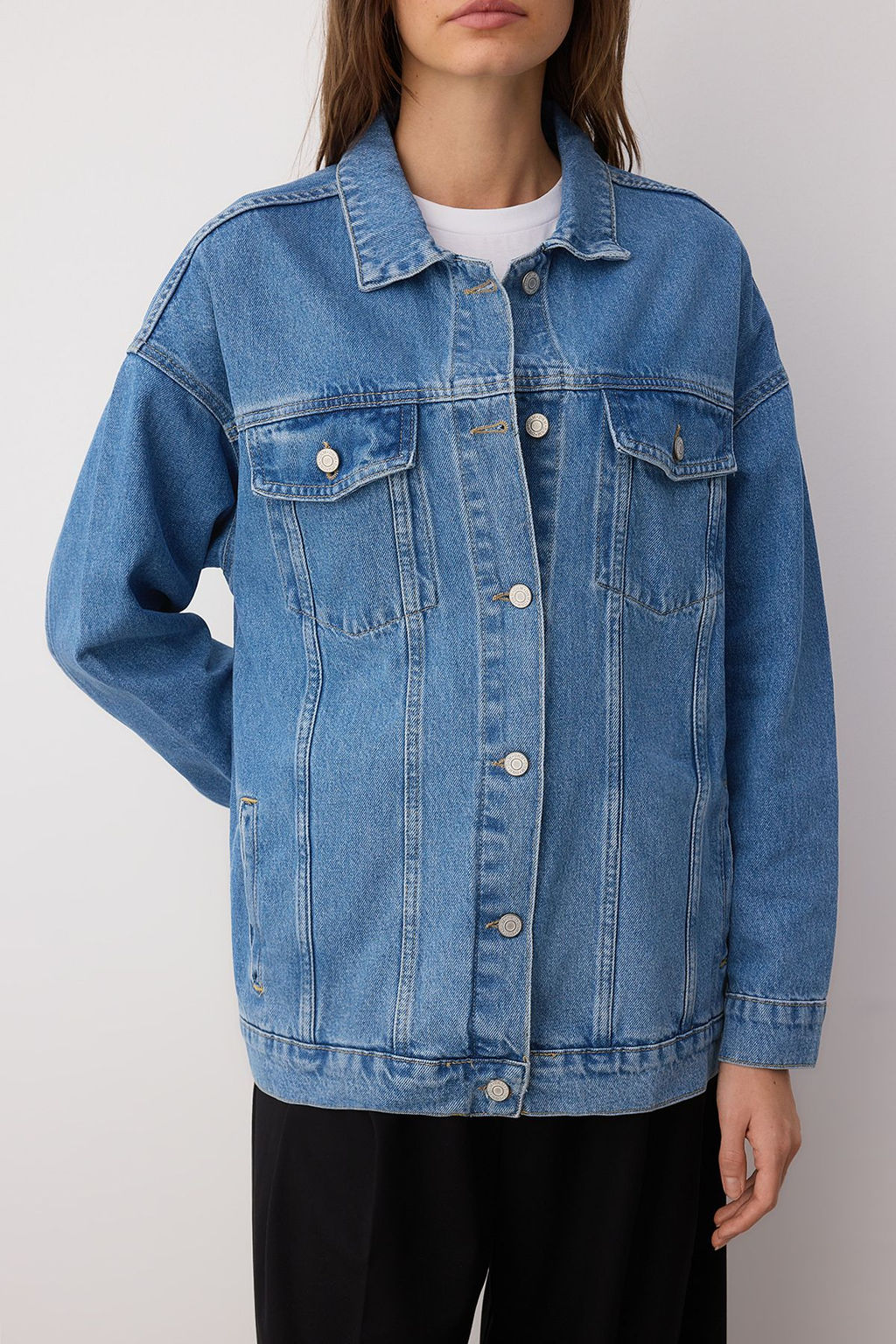 Mavi Oversize Trucker Denim Ceket TWOAW23CE00189 - Trendyolmilla фото 3