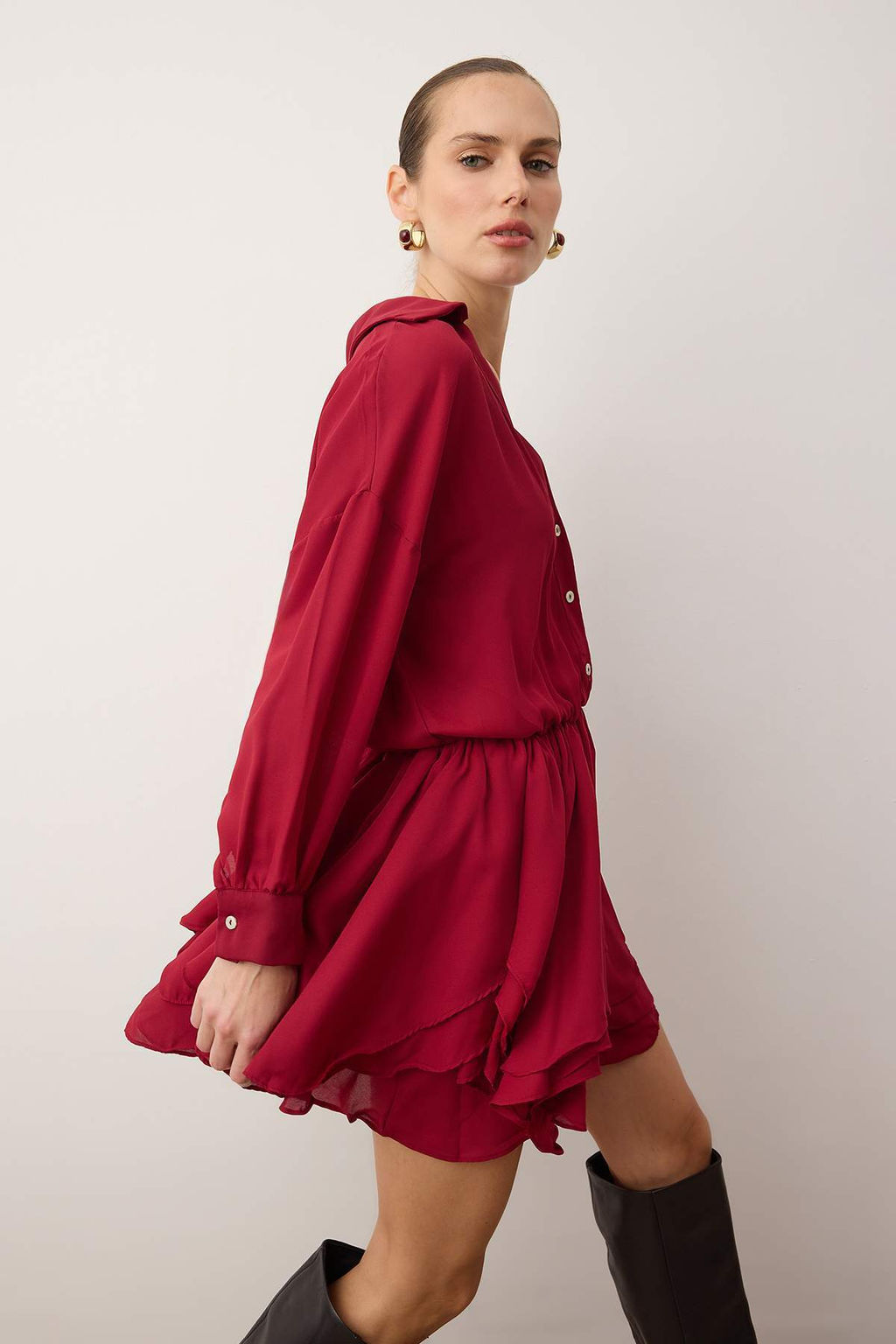 Siyah Etegi Volan Detayl? Boho Dokuma Sifon Elbise TWOAW26EL00310 - Trendyolmilla фото 5