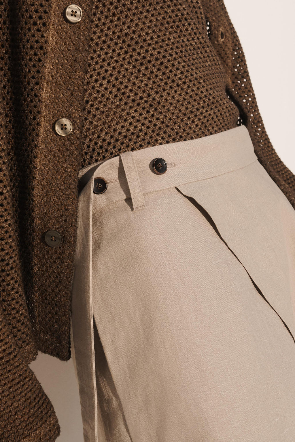 BERMUDA CRUZADA WIDE FIT 100% LINO / Beige - Zara фото 5