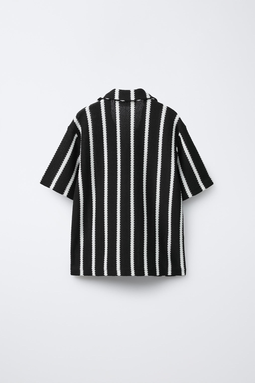 STRIPED TEXTURED CAMP COLLAR SHIRT - Zara фото 2