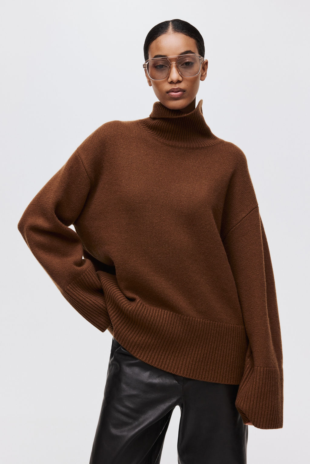 Jersey de cuello alto en mezcla de cachemira - H&m фото 6