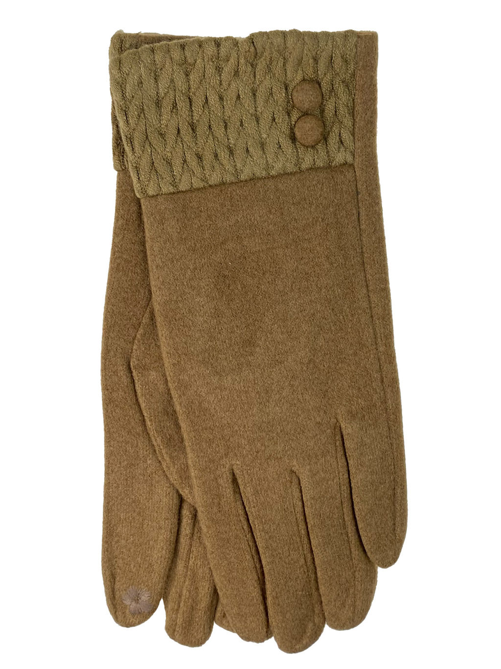 Элегантные женские перчатки из кожи и велюра, цвет шоколад - Greta фото 3