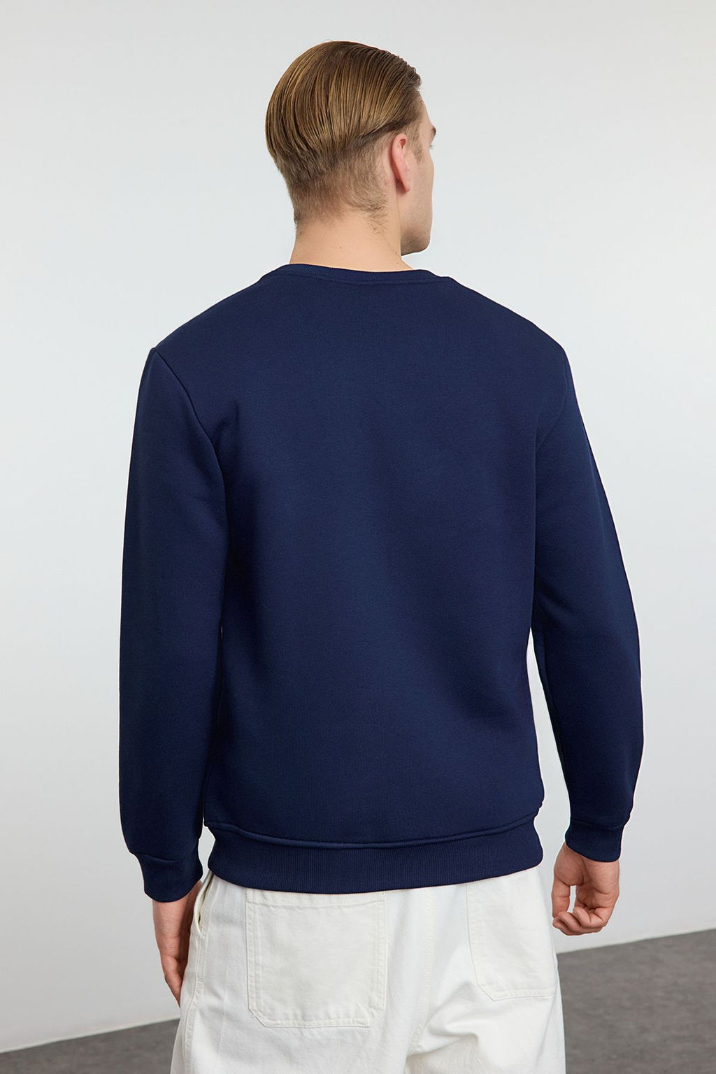 TRENDYOL MAN Lacivert Oversize/Genis Kesim Hayvan Bask?l? Pamuklu Sweatshirt TMNAW25SW00129 - Trendyolmilla фото 5