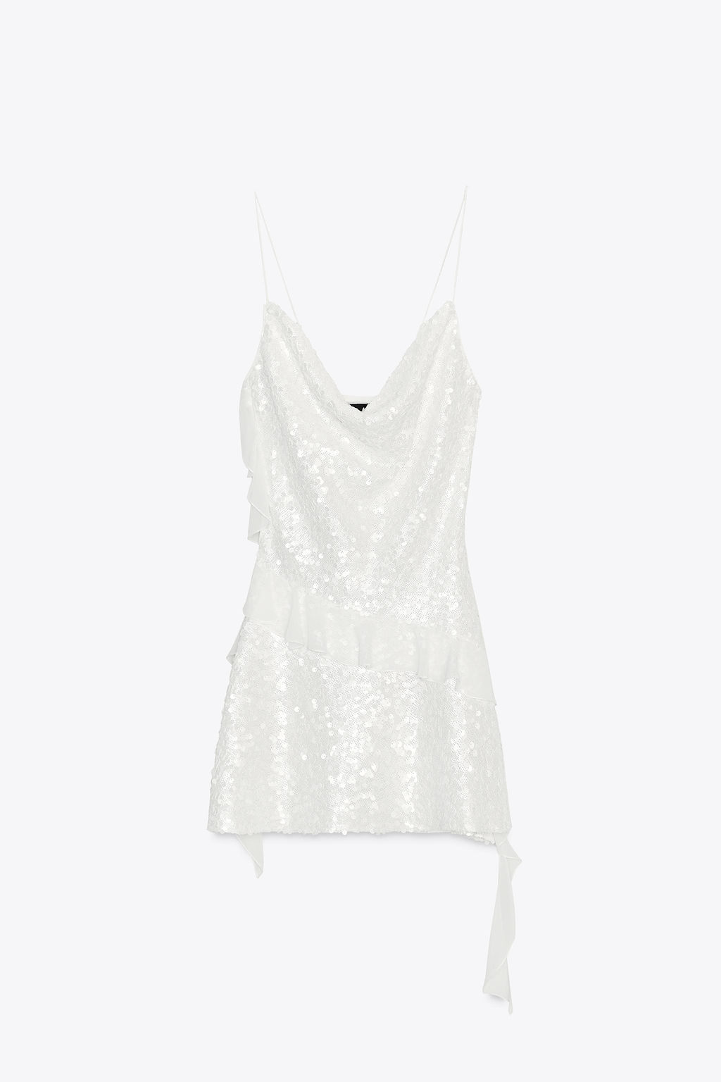 SEQUINNED RUFFLE MINI DRESS - Zara фото 5