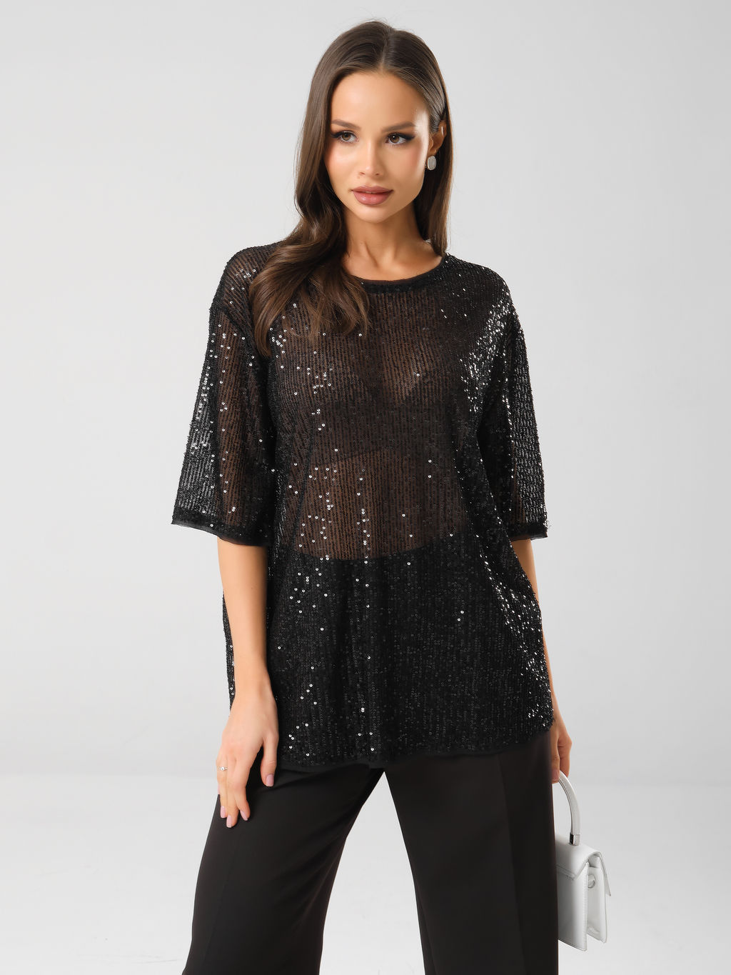Блузка с пайетками - Stilla фото 2