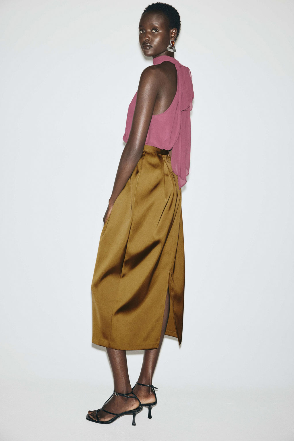Falda tulip?n de sat?n - H&m фото 3