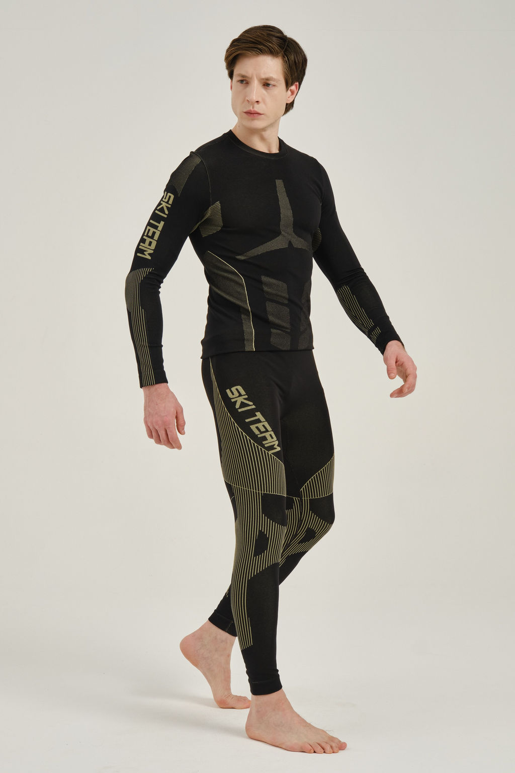 Тайтсы GUANJUN Черный/Желтый - Anta фото 8