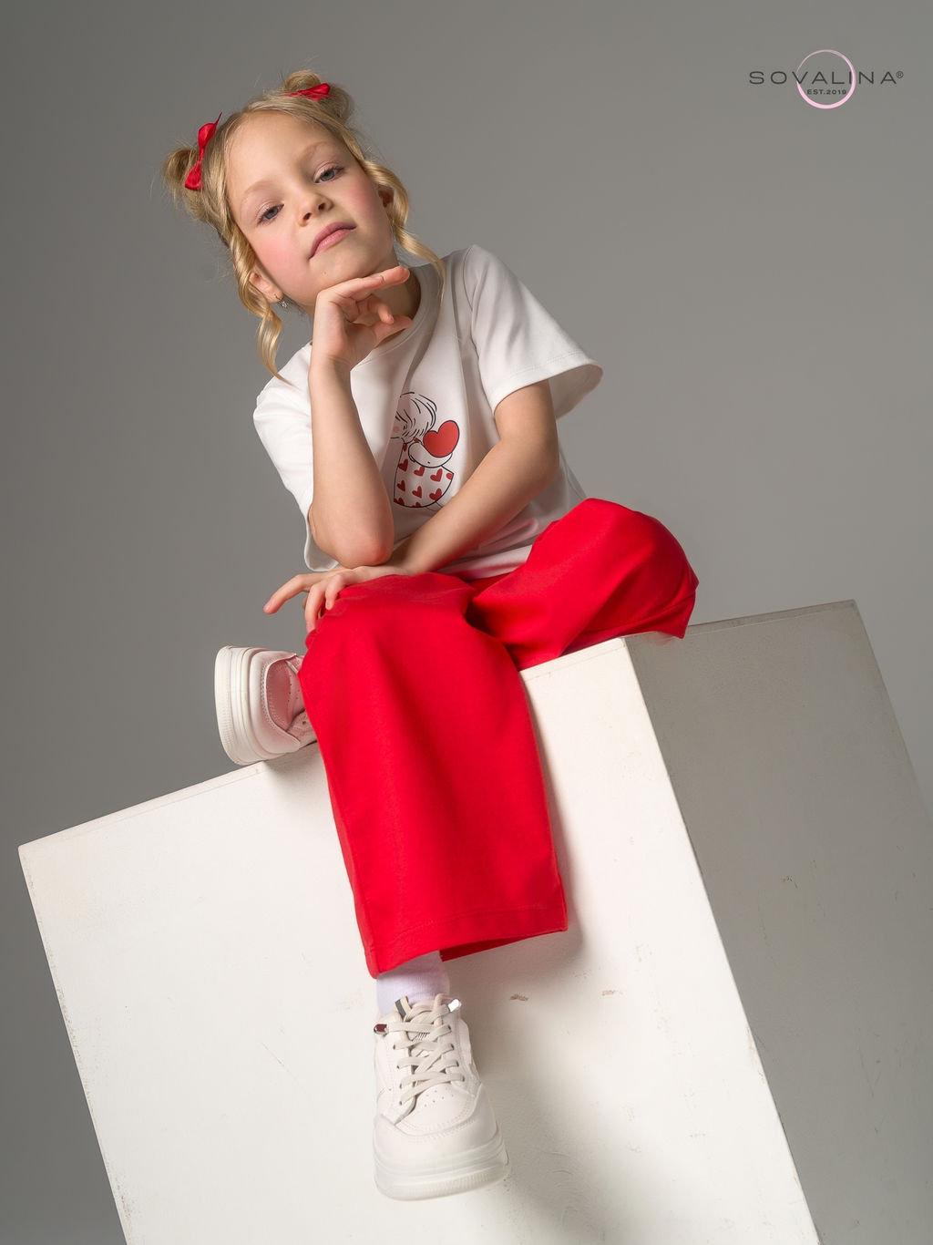 Костюм Лето тофу-красный Girl - Sovalina фото 10