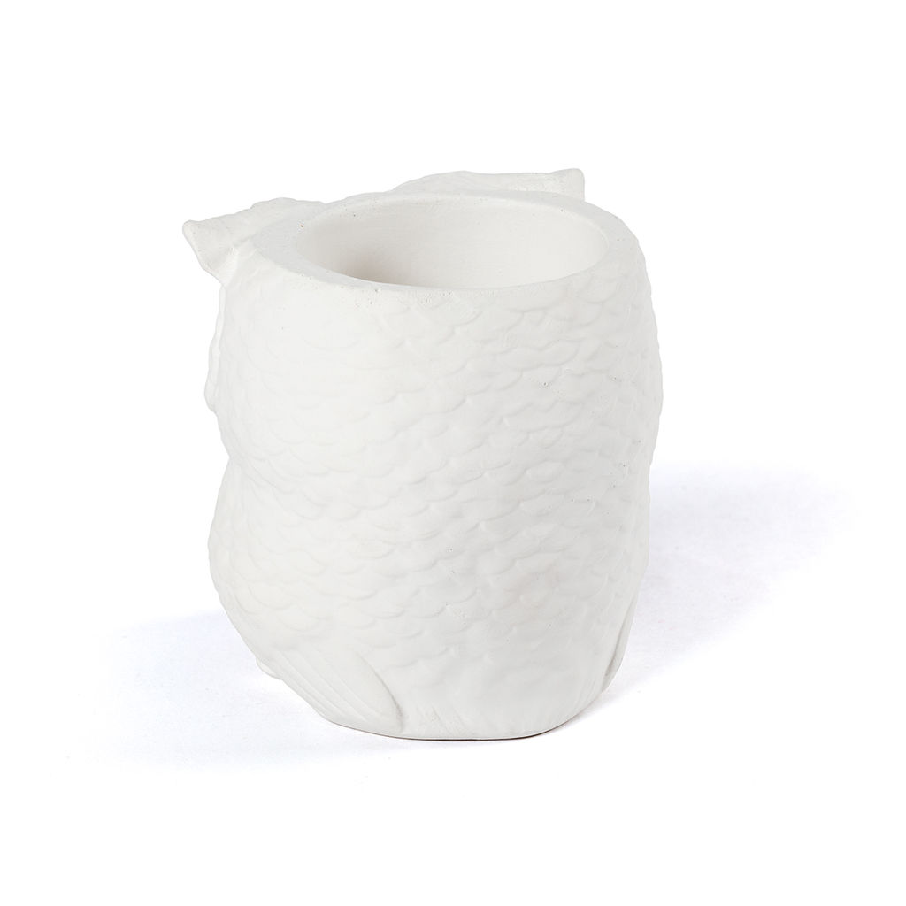 Заготовка для декорирования Love2art ТА-03 Кашпо гипс 14 х 12 х 12 см 1 шт 01 Сова с совенком фото 3