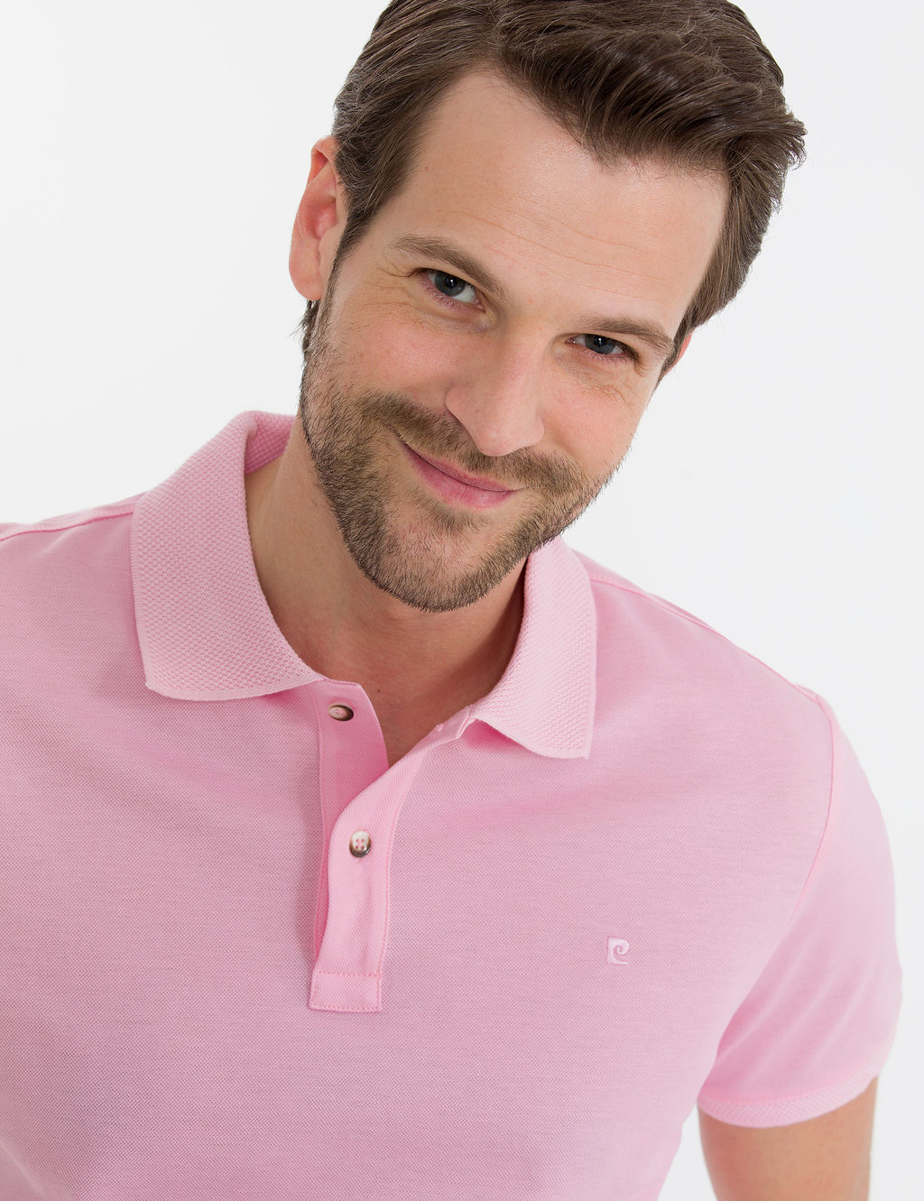 Pembe Slim Fit Polo Yaka Merserize Ti__rt